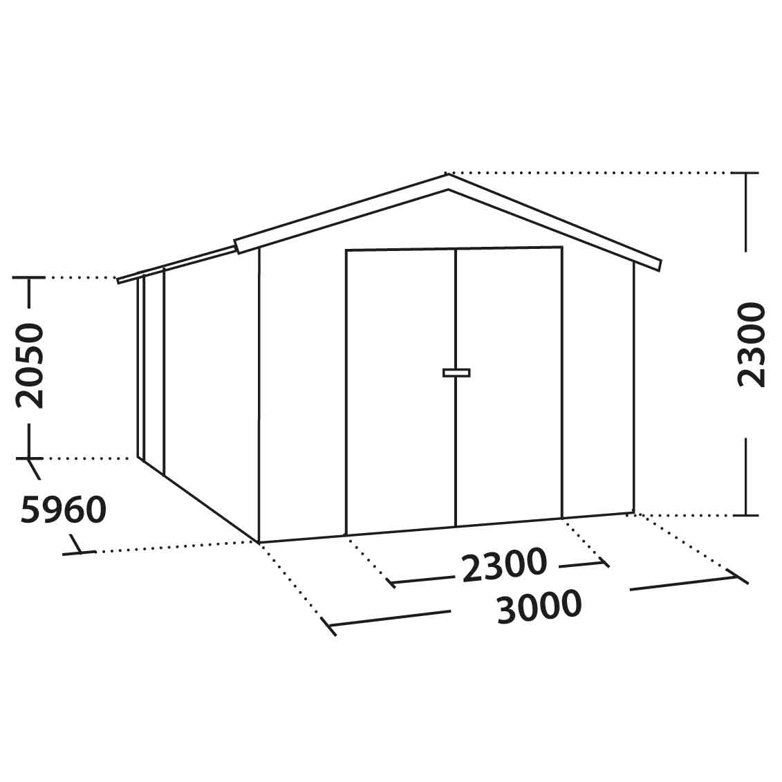Garage métal Melton XL gris anthracite – 17,6 m²